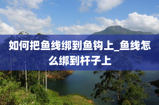 如何把魚線綁到魚鉤上_魚線怎么綁到桿子上-第1張圖片-姜太公愛釣魚