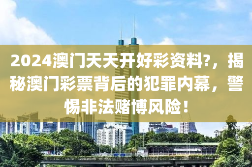 2024澳門天天開好彩資料?，揭秘澳門彩票背后的犯罪內(nèi)幕，警惕非法賭博風險！