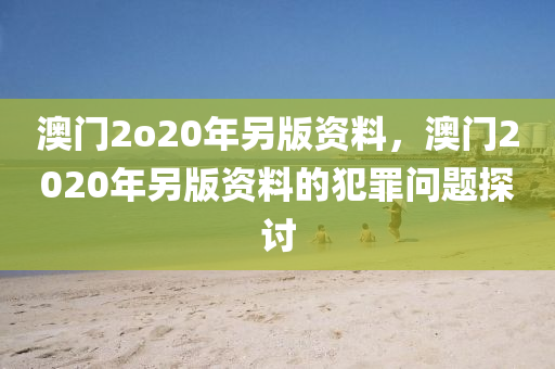 澳門2o20年另版資料，澳門2020年另版資料的犯罪問題探討-第1張圖片-姜太公愛釣魚