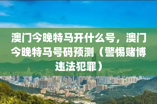 澳門今晚特馬開什么號(hào)，澳門今晚特馬號(hào)碼預(yù)測(cè)（警惕賭博違法犯罪）-第1張圖片-姜太公愛釣魚