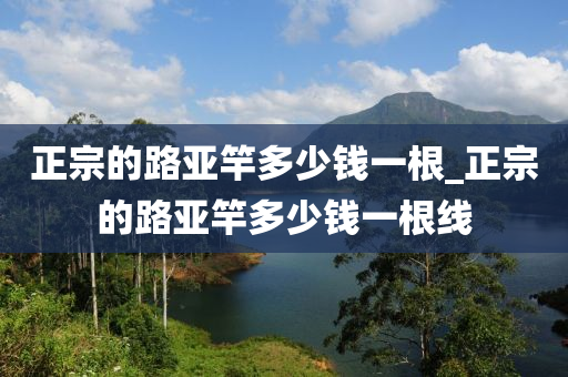 正宗的路亞竿多少錢一根_正宗的路亞竿多少錢一根線-第1張圖片-姜太公愛釣魚