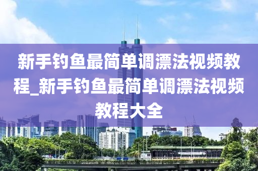 新手釣魚最簡單調漂法視頻教程_新手釣魚最簡單調漂法視頻教程大全