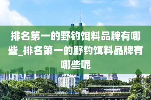 排名第一的野釣餌料品牌有哪些_排名第一的野釣餌料品牌有哪些呢-第1張圖片-姜太公愛釣魚