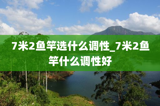 7米2魚竿選什么調(diào)性_7米2魚竿什么調(diào)性好-第1張圖片-姜太公愛釣魚