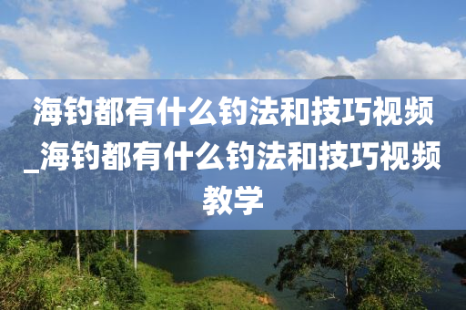 海釣都有什么釣法和技巧視頻_海釣都有什么釣法和技巧視頻教學(xué)