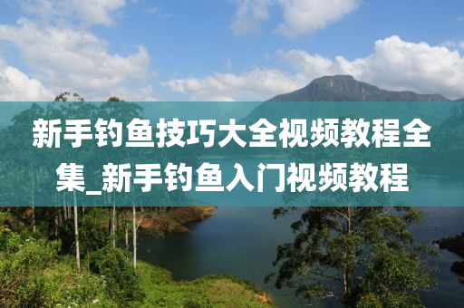 新手釣魚技巧大全視頻教程全集_新手釣魚入門視頻教程-第1張圖片-姜太公愛釣魚