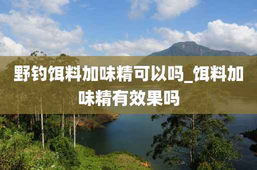 野釣餌料加味精可以嗎_餌料加味精有效果嗎-第1張圖片-姜太公愛釣魚