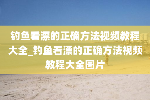 釣魚看漂的正確方法視頻教程大全_釣魚看漂的正確方法視頻教程大全圖片