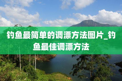 釣魚最簡單的調(diào)漂方法圖片_釣魚最佳調(diào)漂方法-第1張圖片-姜太公愛釣魚