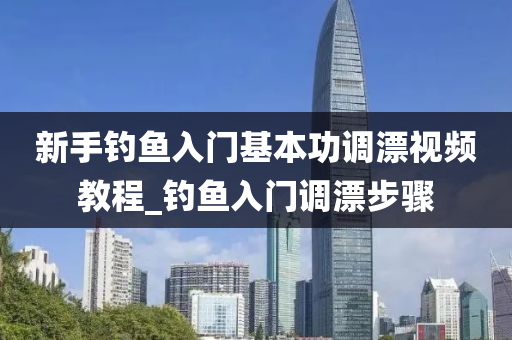 新手釣魚入門基本功調(diào)漂視頻教程_釣魚入門調(diào)漂步驟-第1張圖片-姜太公愛釣魚