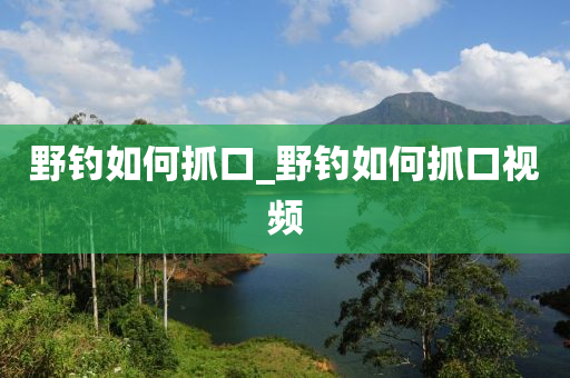 野釣如何抓口_野釣如何抓口視頻-第1張圖片-姜太公愛釣魚