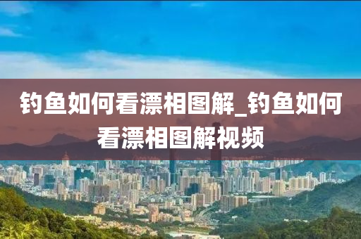 釣魚如何看漂相圖解_釣魚如何看漂相圖解視頻-第1張圖片-姜太公愛釣魚