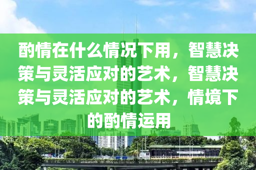 酌情在什么情況下用，智慧決策與靈活應(yīng)對(duì)的藝術(shù)，智慧決策與靈活應(yīng)對(duì)的藝術(shù)，情境下的酌情運(yùn)用-第1張圖片-姜太公愛釣魚