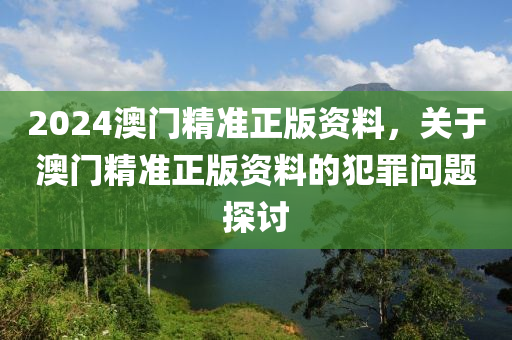 2024澳門精準正版資料，關(guān)于澳門精準正版資料的犯罪問題探討