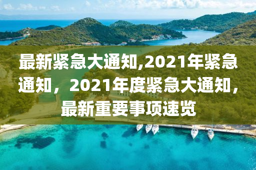 最新緊急大通知,2021年緊急通知，2021年度緊急大通知，最新重要事項(xiàng)速覽-第1張圖片-姜太公愛(ài)釣魚(yú)