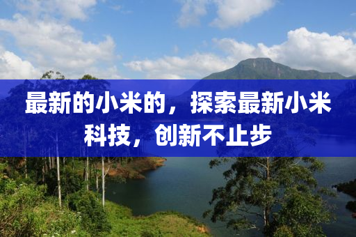 最新的小米的，探索最新小米科技，創(chuàng)新不止步-第1張圖片-姜太公愛釣魚