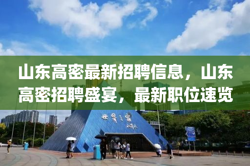 山東高密最新招聘信息，山東高密招聘盛宴，最新職位速覽