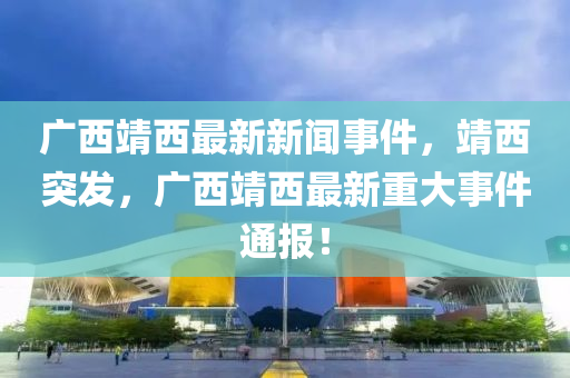 廣西靖西最新新聞事件，靖西突發(fā)，廣西靖西最新重大事件通報！